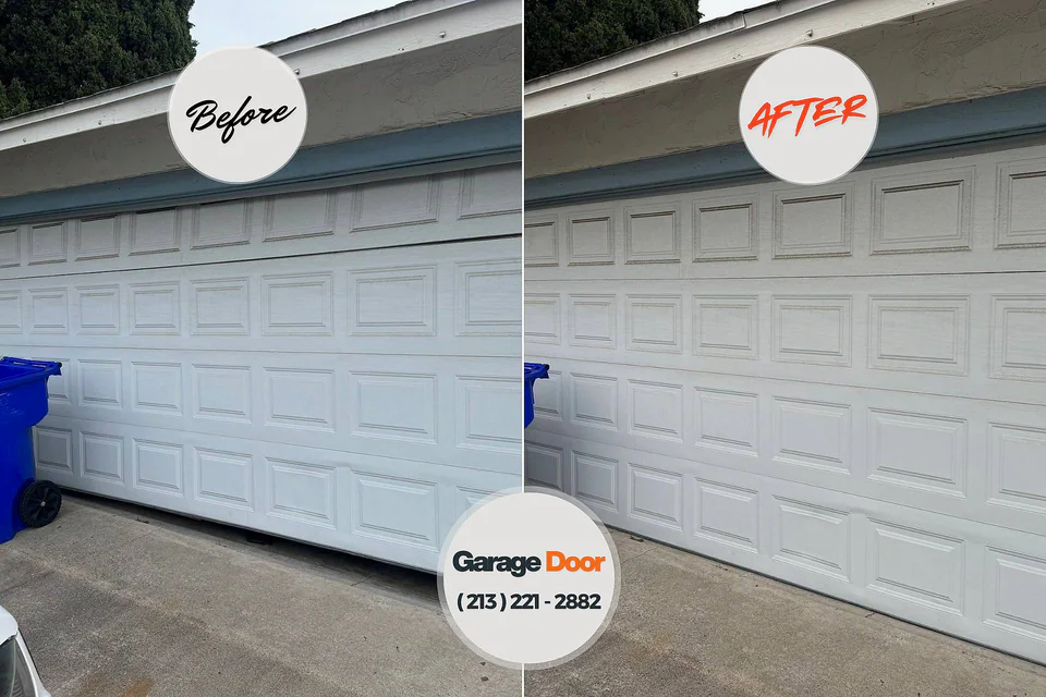 Before and after: garage door repair Bluefield, VA